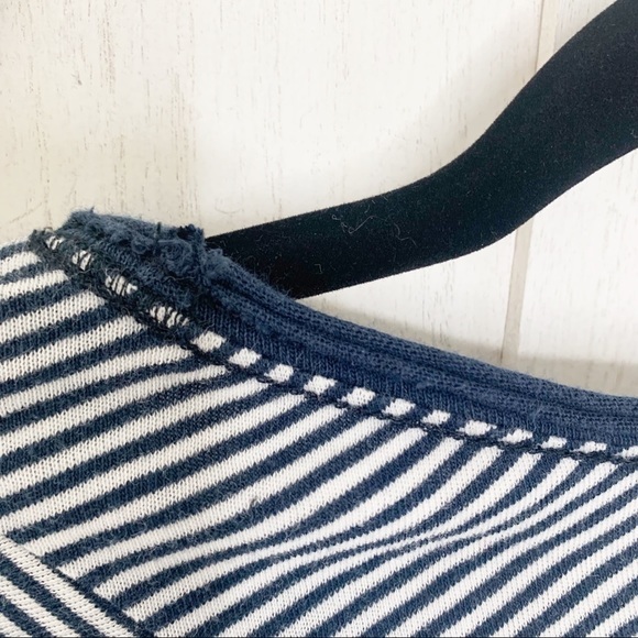 Rag & Bone Striped Knit T-shirt Long Sleeve Pullover Navy Blue White Dre… - Picture 6 of 13